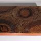 Brutalist Coffee Table with Copper Top and Wooden Base