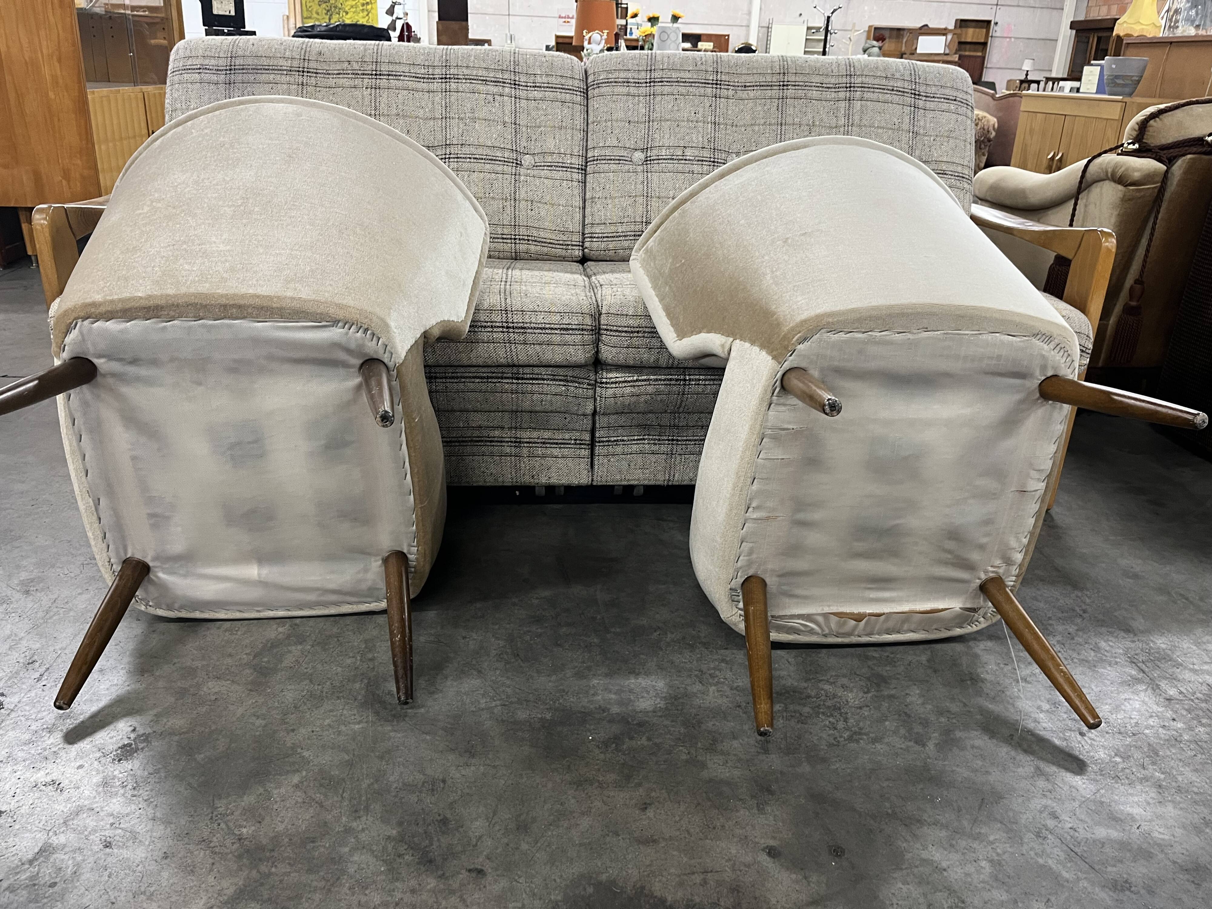 Ensemble de 2 fauteuils cocktail vintage / fauteuils / petits fauteuils