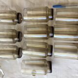 10 70's brown smoked water glasses