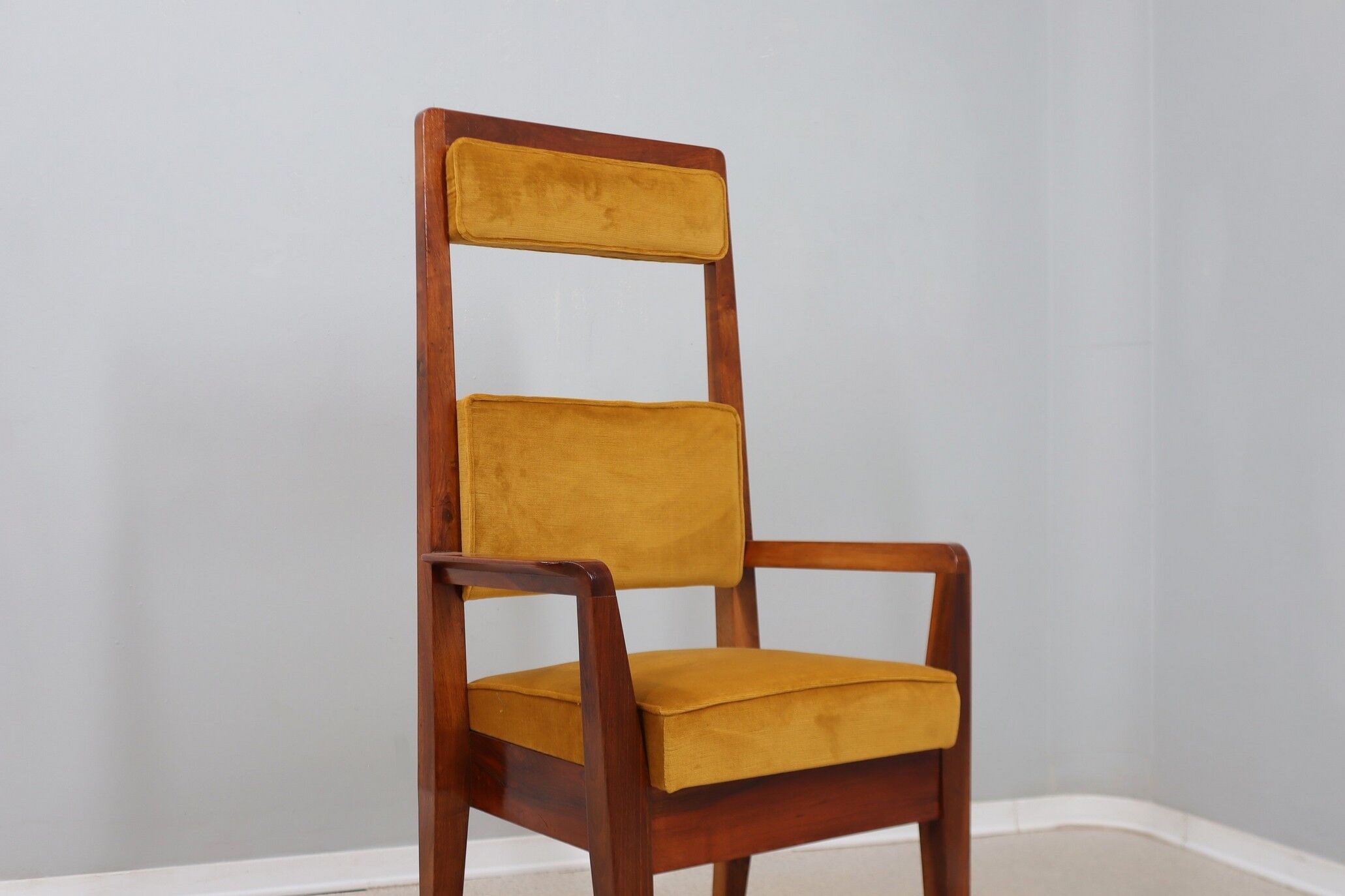 Mid century high back chair Italy 1950
