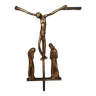 Crucifix bronze christ et sujets ep 1940 signé Pellegrin