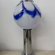 Grande lampe de table en verre à tourbillons bleus, milieu du siècle, Italie, années 1970