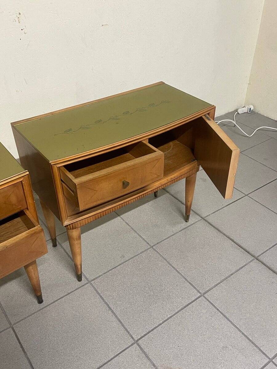 Italian Mid-Century modern bedside tables, 1950s, set of 2