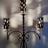 Brutalist wrought iron floor lamp from the 60s