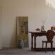 Danish cabinet maker, office table/dining table in oak, baroque style, 1970.