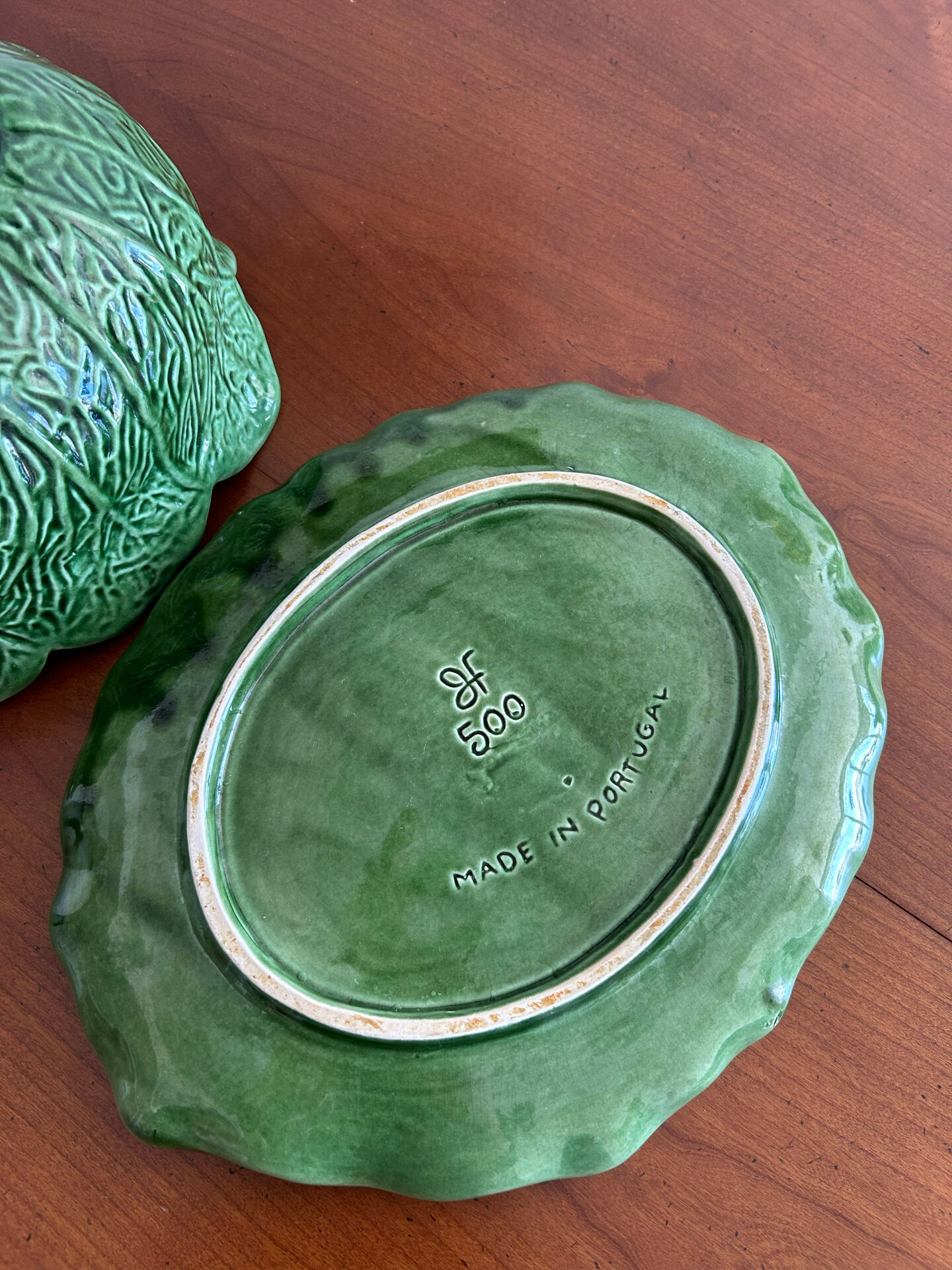 Fruit bowl with saucer in earthenware "Cabbage" - Bordallo Pinheiro