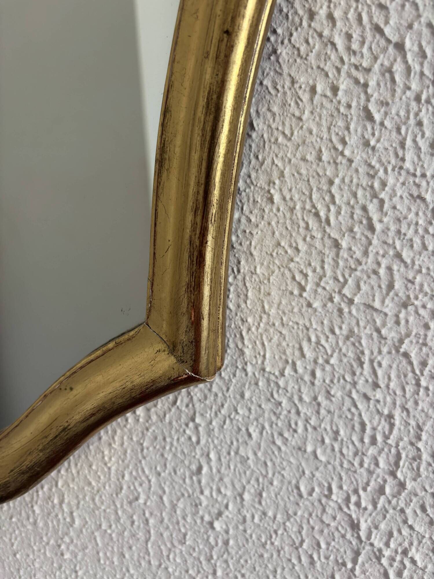 Vintage mirror 1960s Belgian rocaille style gilded wood - 61 x 49 cm