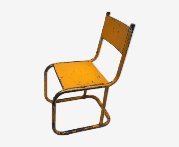 Yellow metal old child chair