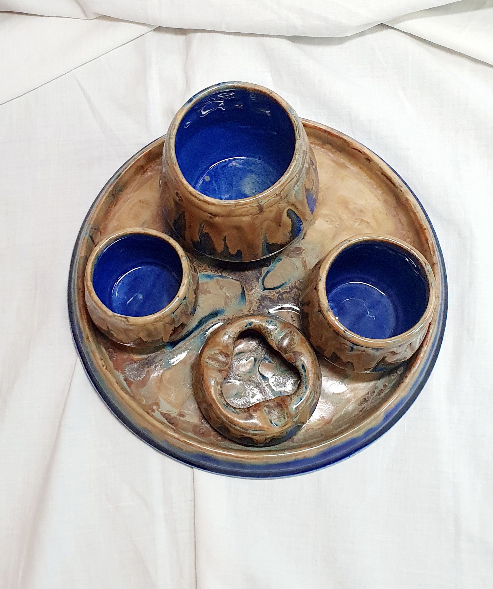 G. Metenier set in enamelled stoneware