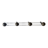 modernist coat rack in chrome and wood, 1970s design