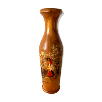 Large antique wooden vase