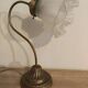 Bronze gooseneck desk lamp and glass paste