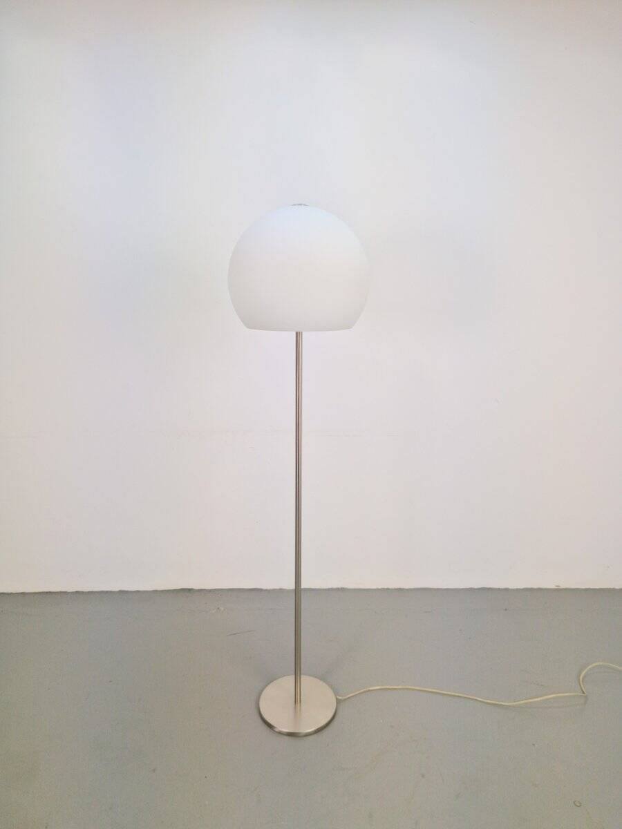 Vintage Opaline Glass Globe Floor Lamp from Hufnagel Leuchten, Germany, 1970s