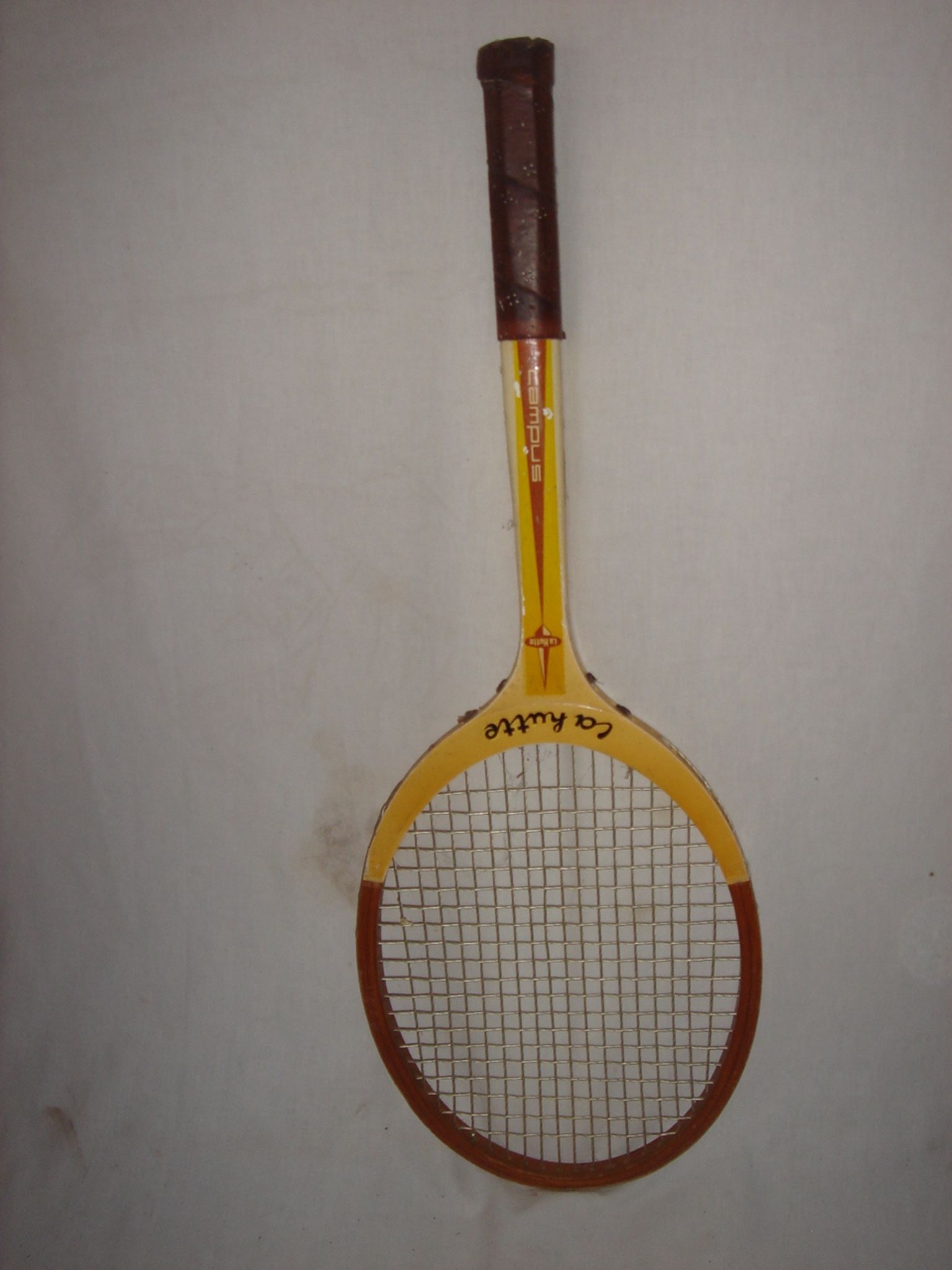 Old wooden tennis racket Donnay la Hutte Campus from 1960