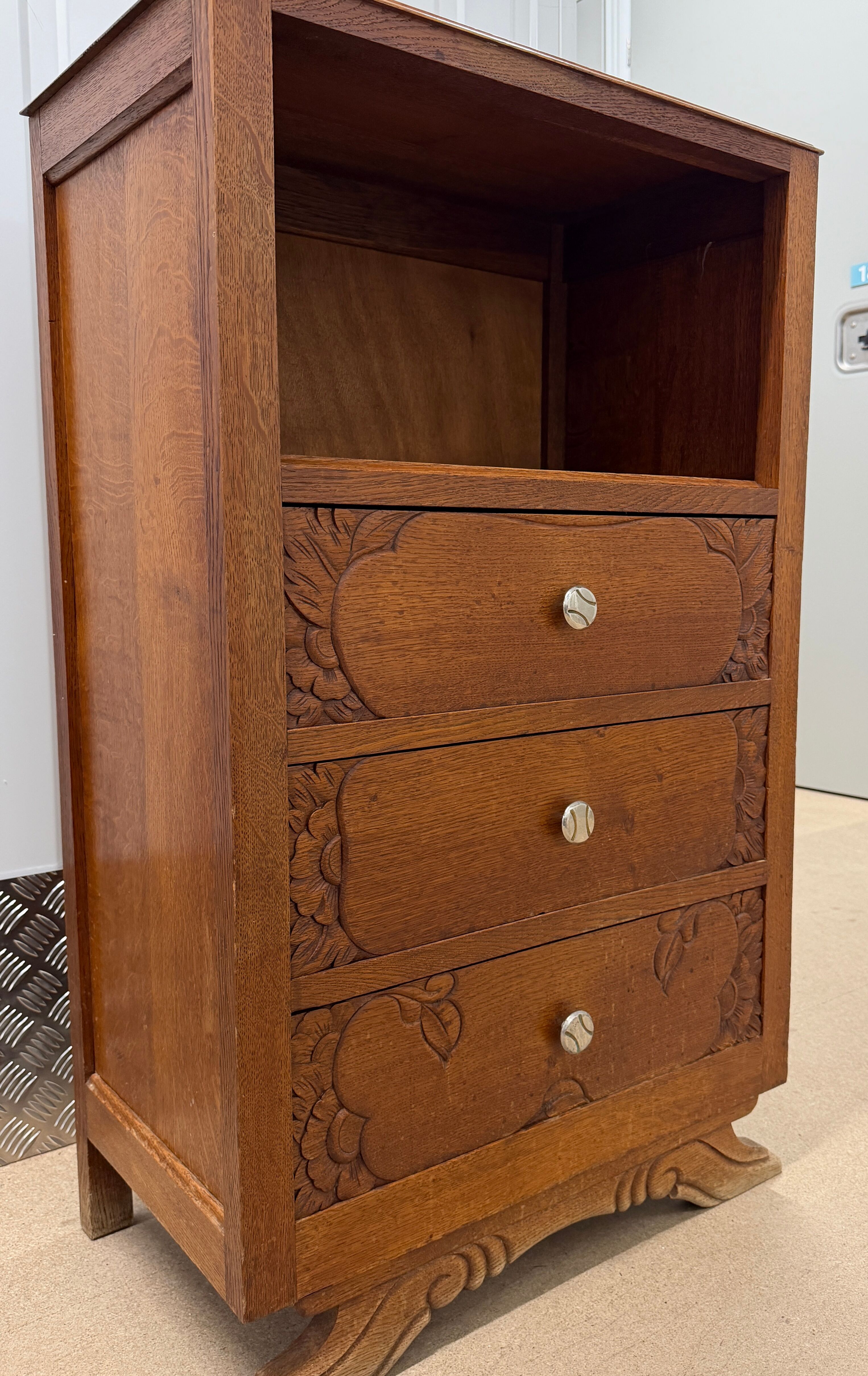 Meuble d’appoint ancien Art déco 1930 (type confiturier / chiffonnier)