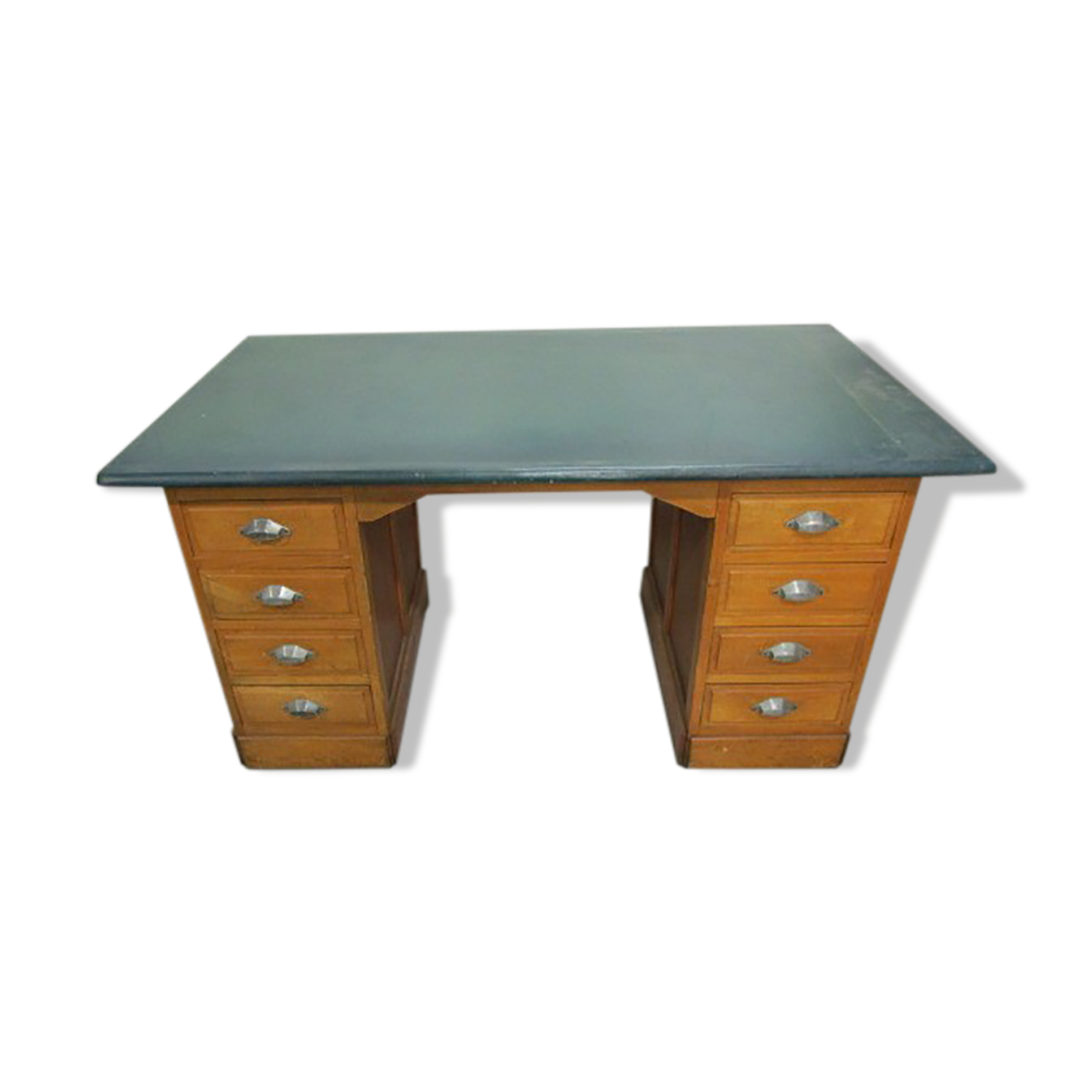 Bureau d'administration a caissons ancien en chêne