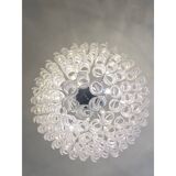 Transparent and White “Ricci” Murano Glass Chandelier