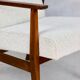 Fauteuil boucle ivoire blanc vintage, années 1970