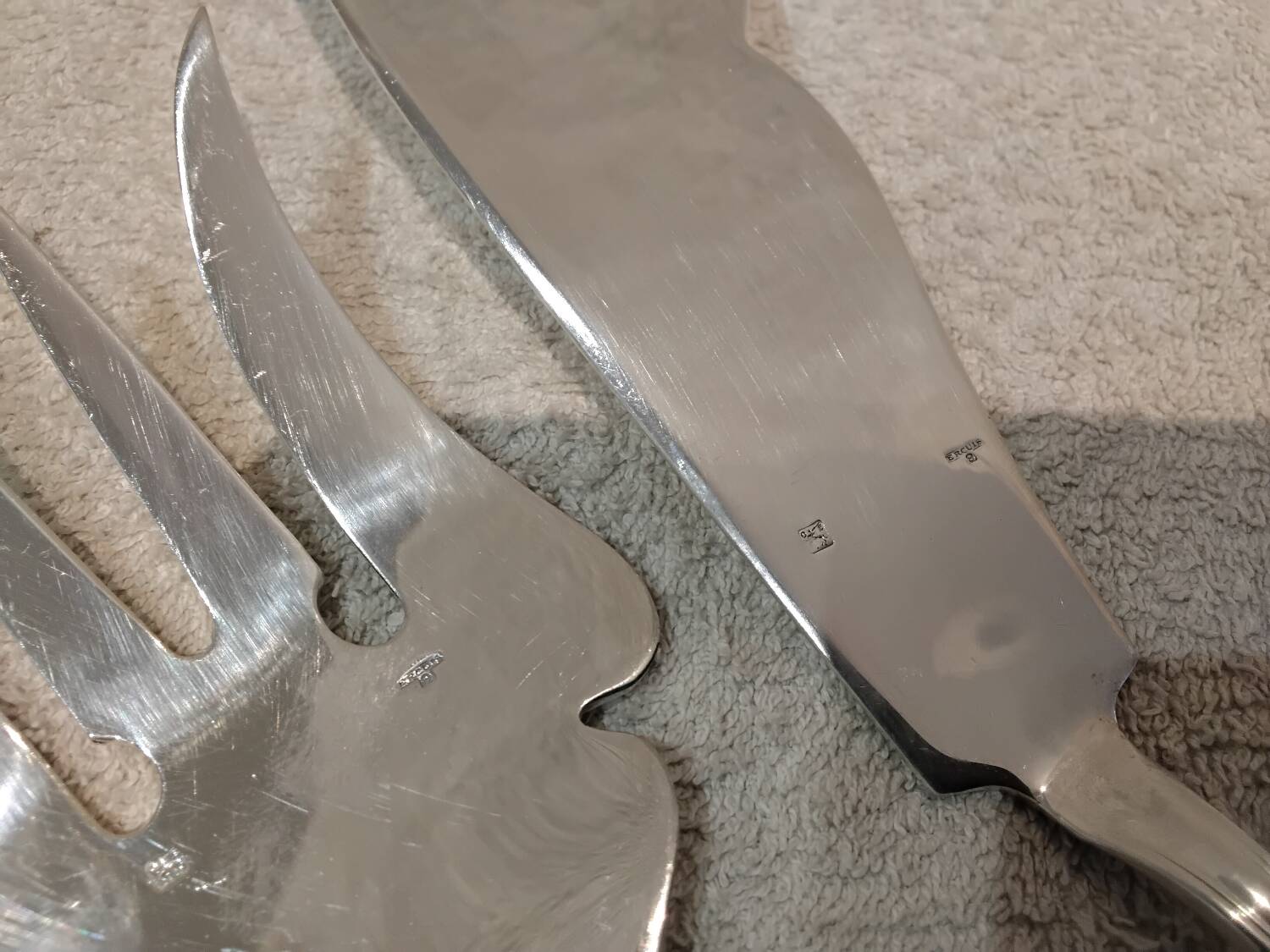 Ercuis Valencay pattern 2-piece silver-plated fish serving set