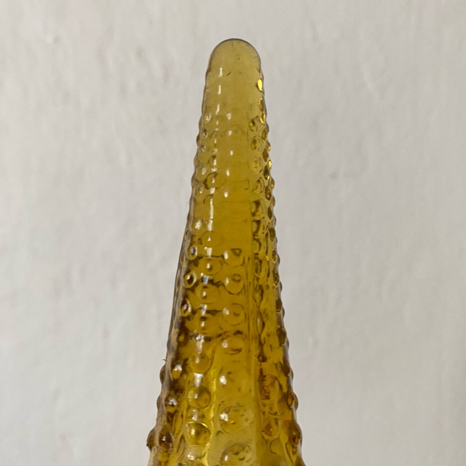 Carafe italienne Empoli verre ambre bulles , 1970