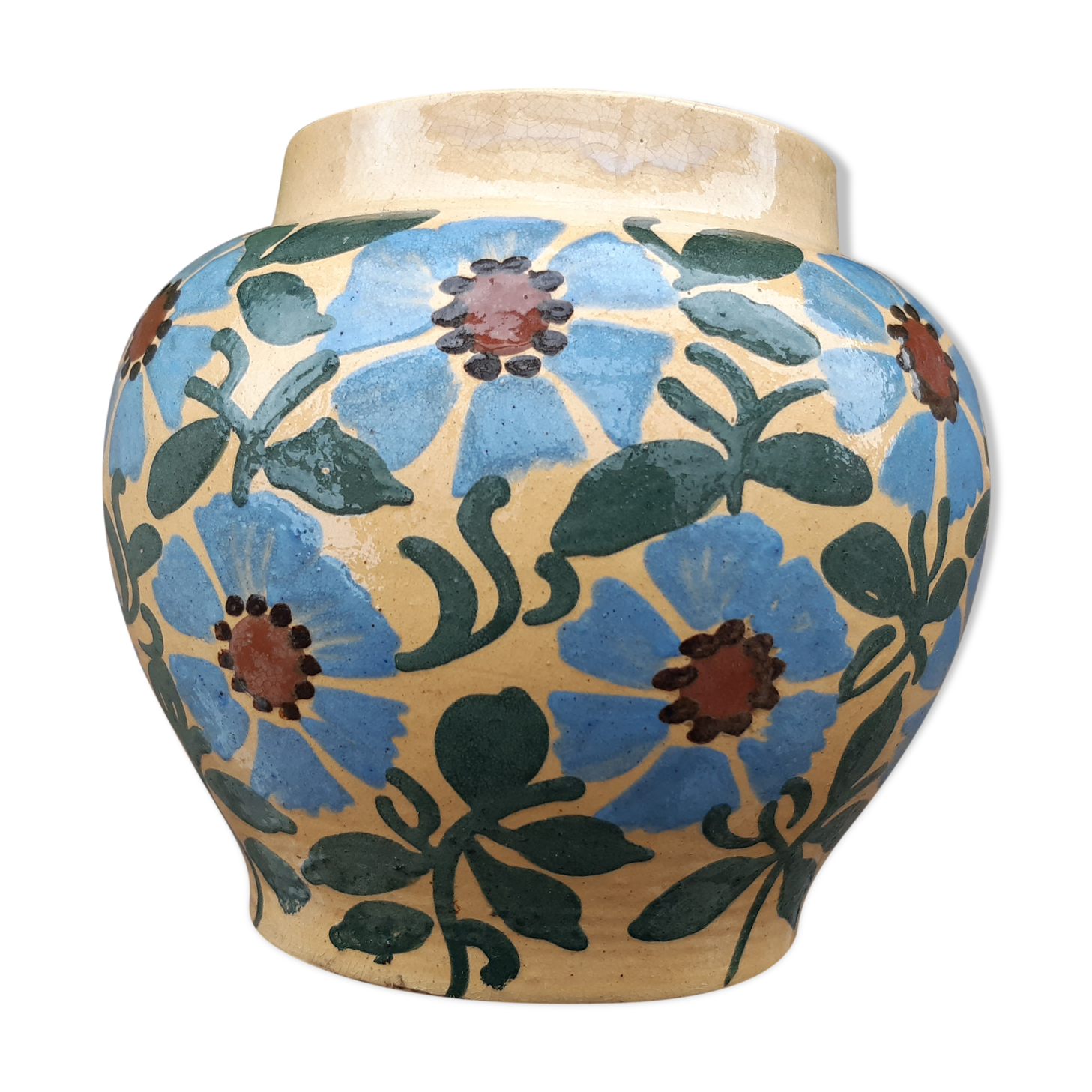 Glazed terracotta vase France 1960