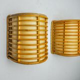 Pair of rattan sconces France 1960