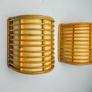 Pair of rattan sconces France 1960