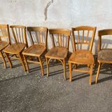 Set of 6 light bistro chairs