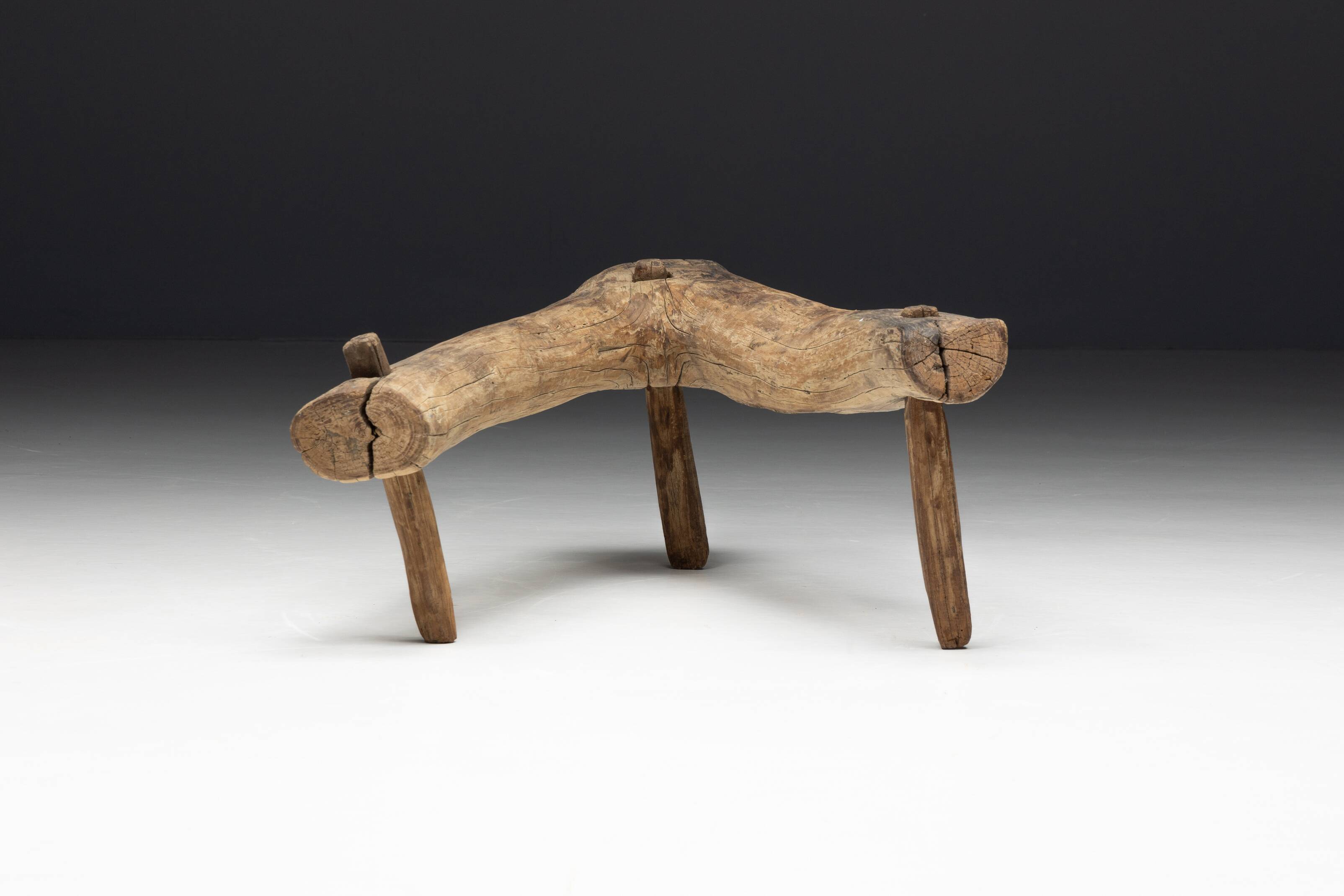 Wabi Sabi Primitive Tripod Stool, France, 18th Century
