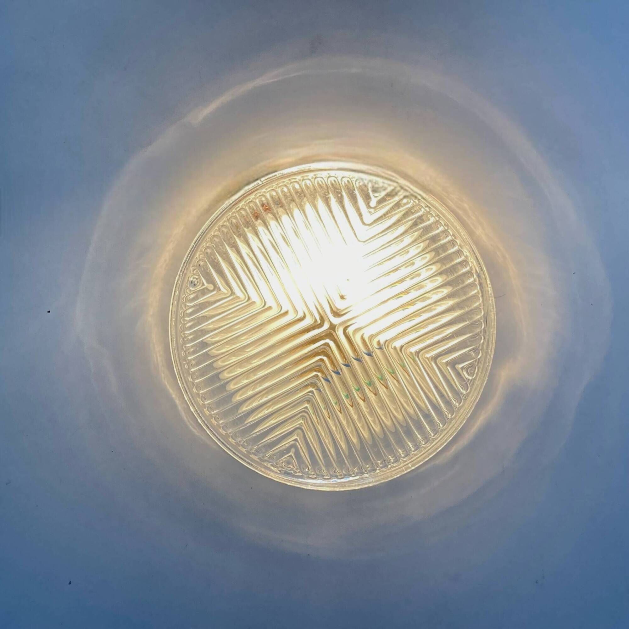 Round ceiling light wall light in minimalist glass 1970 1980 seventies eighties LAMP-7129