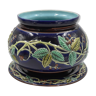 Cache pot decor de muriers en faience majolique Sarreguemines Majolica