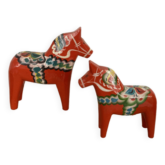 Pair of vintage "Dala" horses with original label