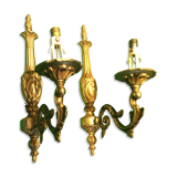 Pair of bronze wall lamps