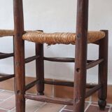 Pair of straw farm chairs