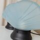 Set of 2 Murano glass shell lamps - light blue table lamp - vintage Space Age design Italy - 1980s