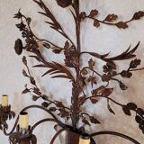 Large varnished metal wall light