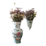 Vase chinois en porcelaine à décor d'un cerf