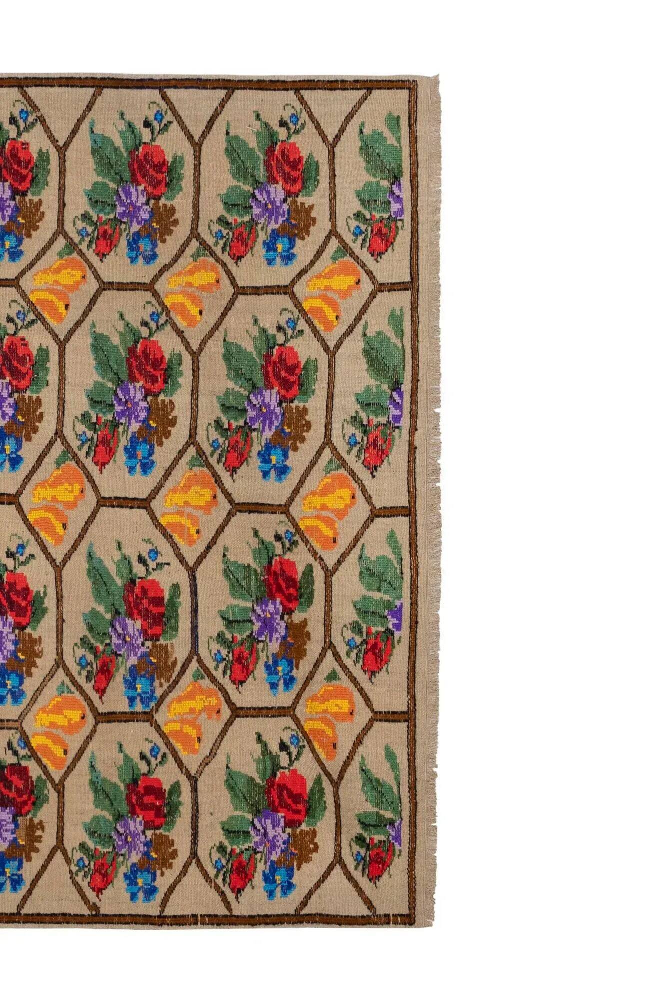 Vintage Turkish kilim handwoven 150x183 cm