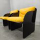 Pair of Italian Space Age Armchairs, Black Lacquer, 1970s