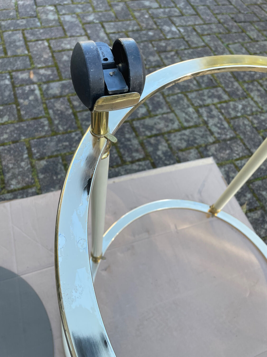 1960s glass and brass bar cart