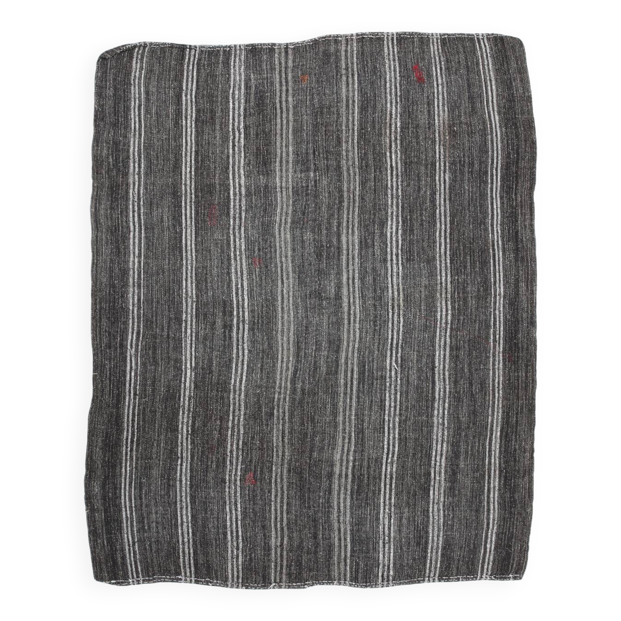 Contemporary Black & Gray Vintage Kilim Rug, 202x244Cm