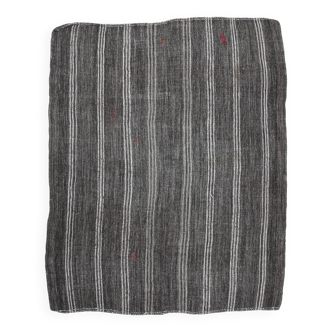 Contemporary Black & Gray Vintage Kilim Rug, 202x244Cm