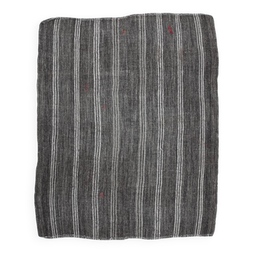 Contemporary Black & Gray Vintage Kilim Rug, 202x244Cm