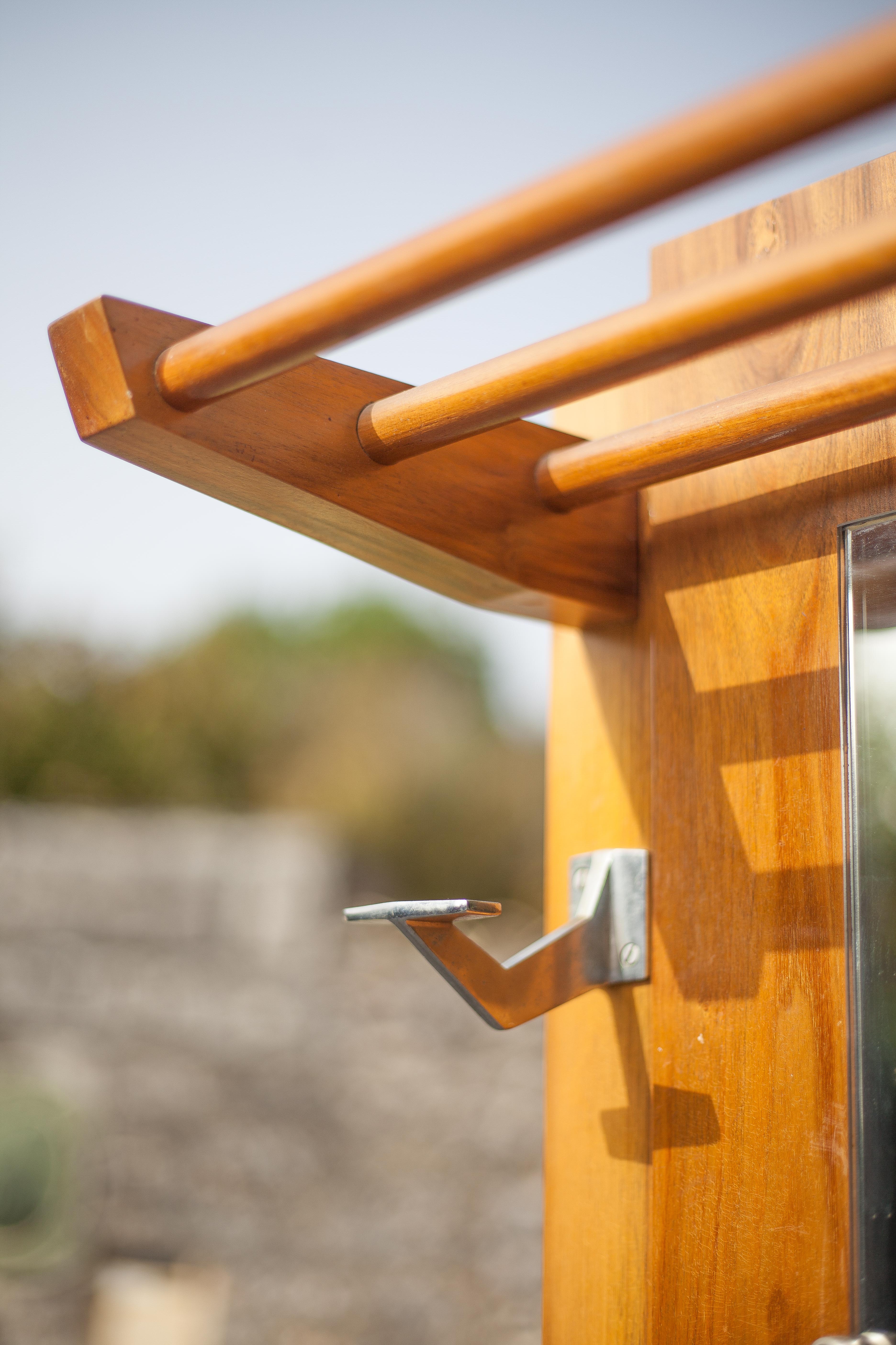 Porte-manteau art déco, porte-manteau bois, vestiaire, meuble hall d'entrée