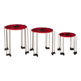 ENSEMBLE ITALIEN DE 3 TABLES 'DESIGN POISSON' DE LA SÉRIE TRIPLE PLAY, GAETANO