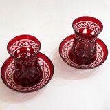 Pair of cut tea glasses