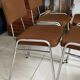 Set of 4 tubular chairs in chrome metal – Mid Century style