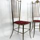 Vintage pair of Brass Tall Chairs from Chiavari, Italy 1950s