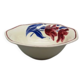 Antique salad bowl in Badonviller earthenware, tulip model.