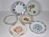 Set of 6 porcelain plates, floral and fruit patterns, 20 22 cm